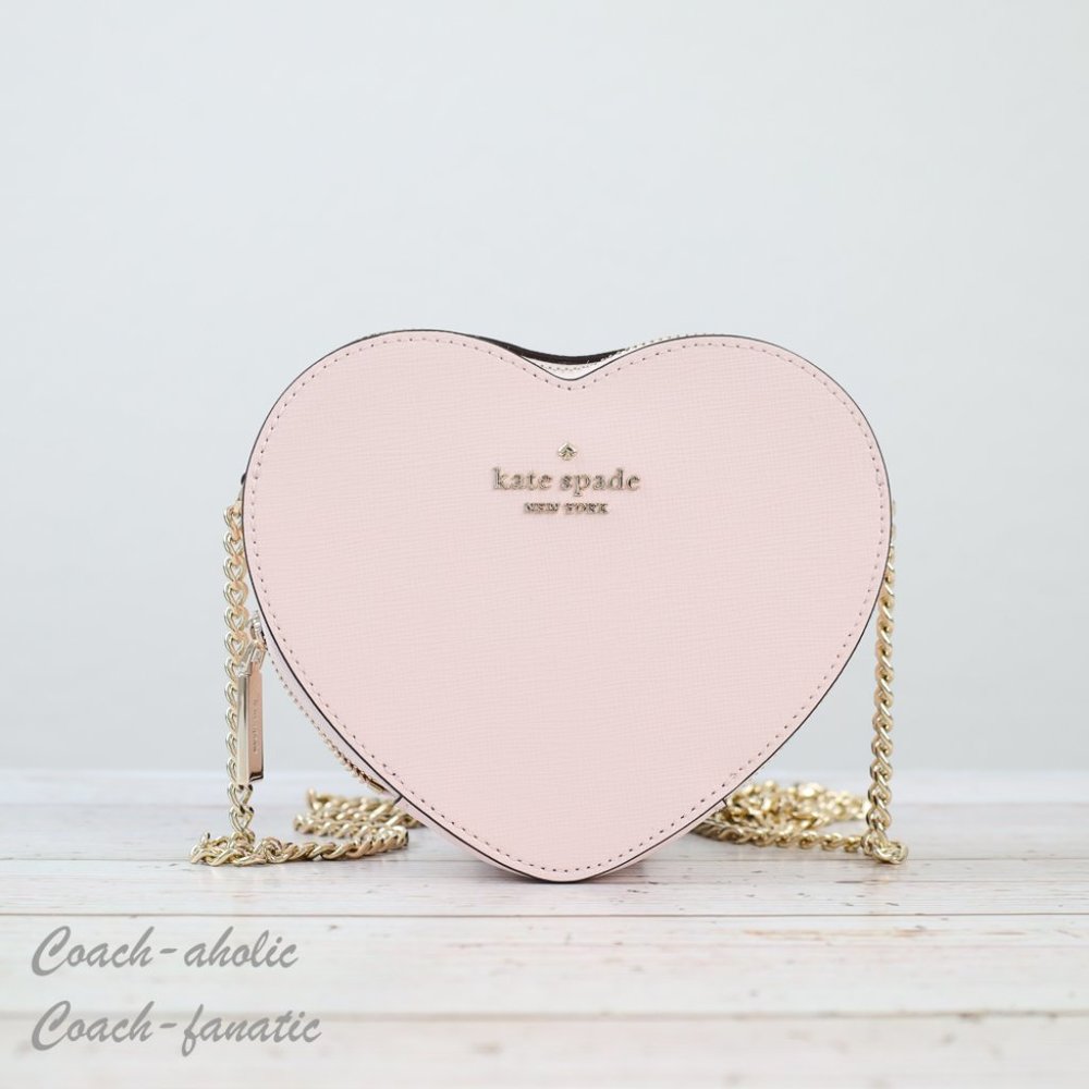 Kate Spade Love Shack Mini Heart Crossbody Purse in  Light Rose
